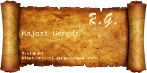 Rajczi Gergő névjegykártya
